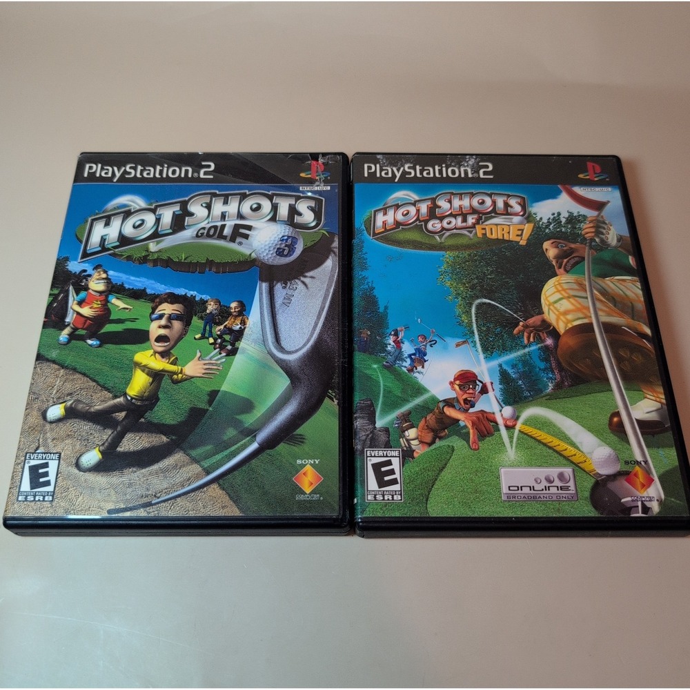 Hot Shots Golf Fore & Hot Shots Golf 3 PS2 Black Label Complete CIB 2 Game Lot